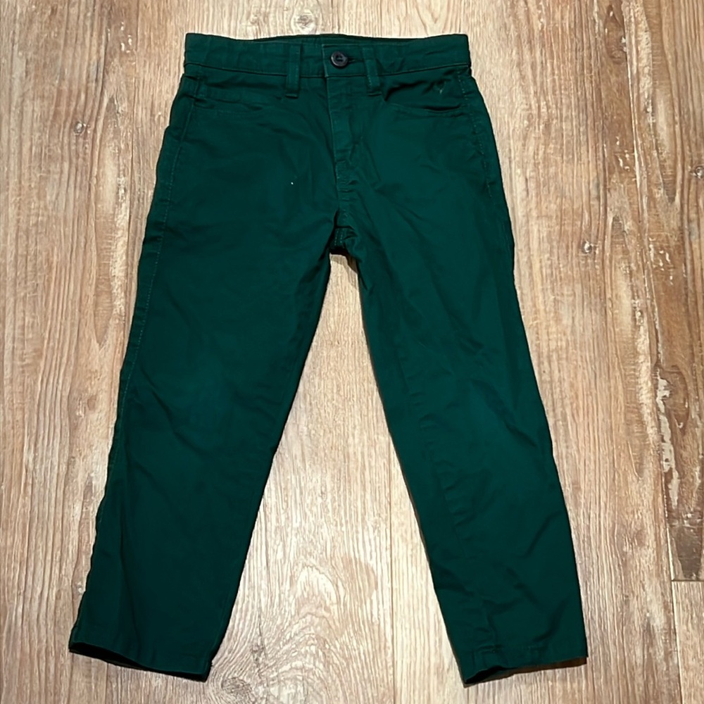 Allen Solly 5 Pocket green cotton Chino pants. Size 3/4
